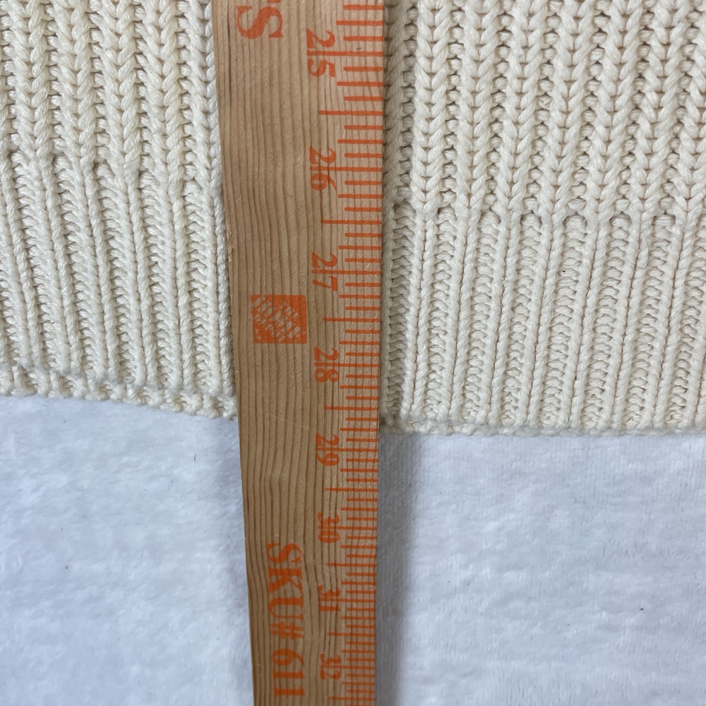 Ralph Lauren Men's Cream Quarter-Zip Sweater Size 2X 100% Cotton Ribbed Knit - Picture 4 of 5